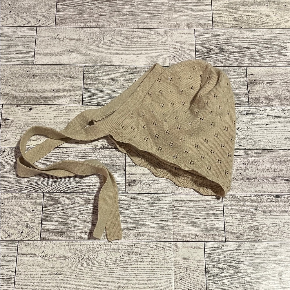 Jamie Kay Knit Baby Bonnet Size 6-12 Months in the Color “Clay”